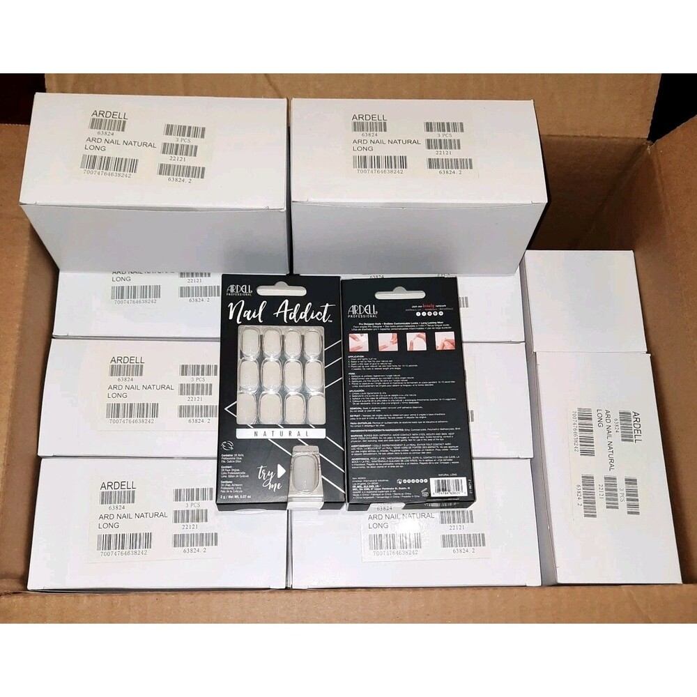 Lot of 51 Box Sets ARDELL NAIL ADDICT Fake False Press On Natural Long Nails Kit